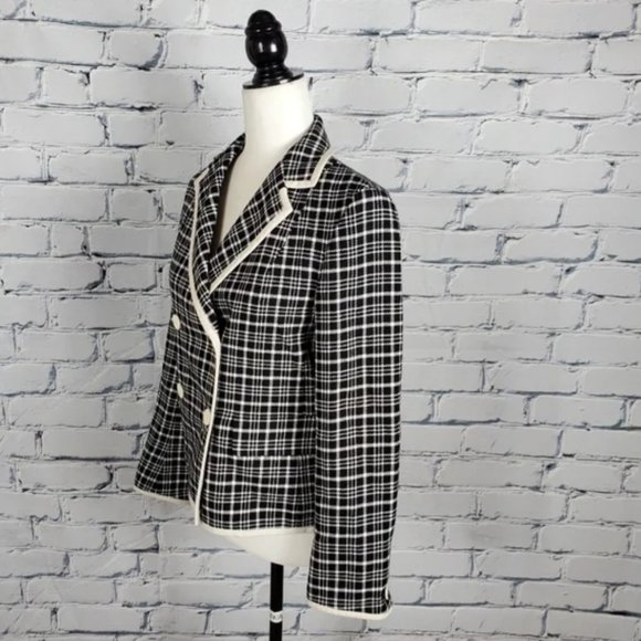 Weekend MaxMara Black and White Plaid Jacket - Picture 2 of 8